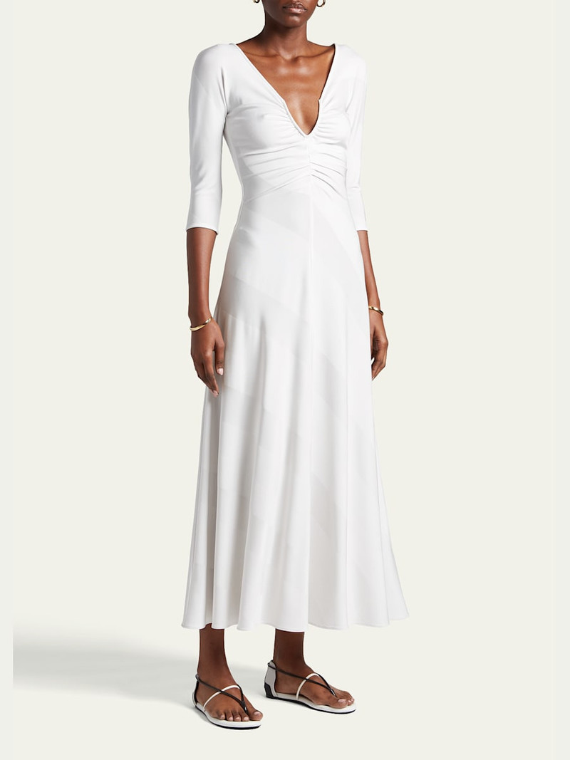 GIORGIO ARMANI Diagonal Striped Jacquard Jersey Maxi Dress outlook