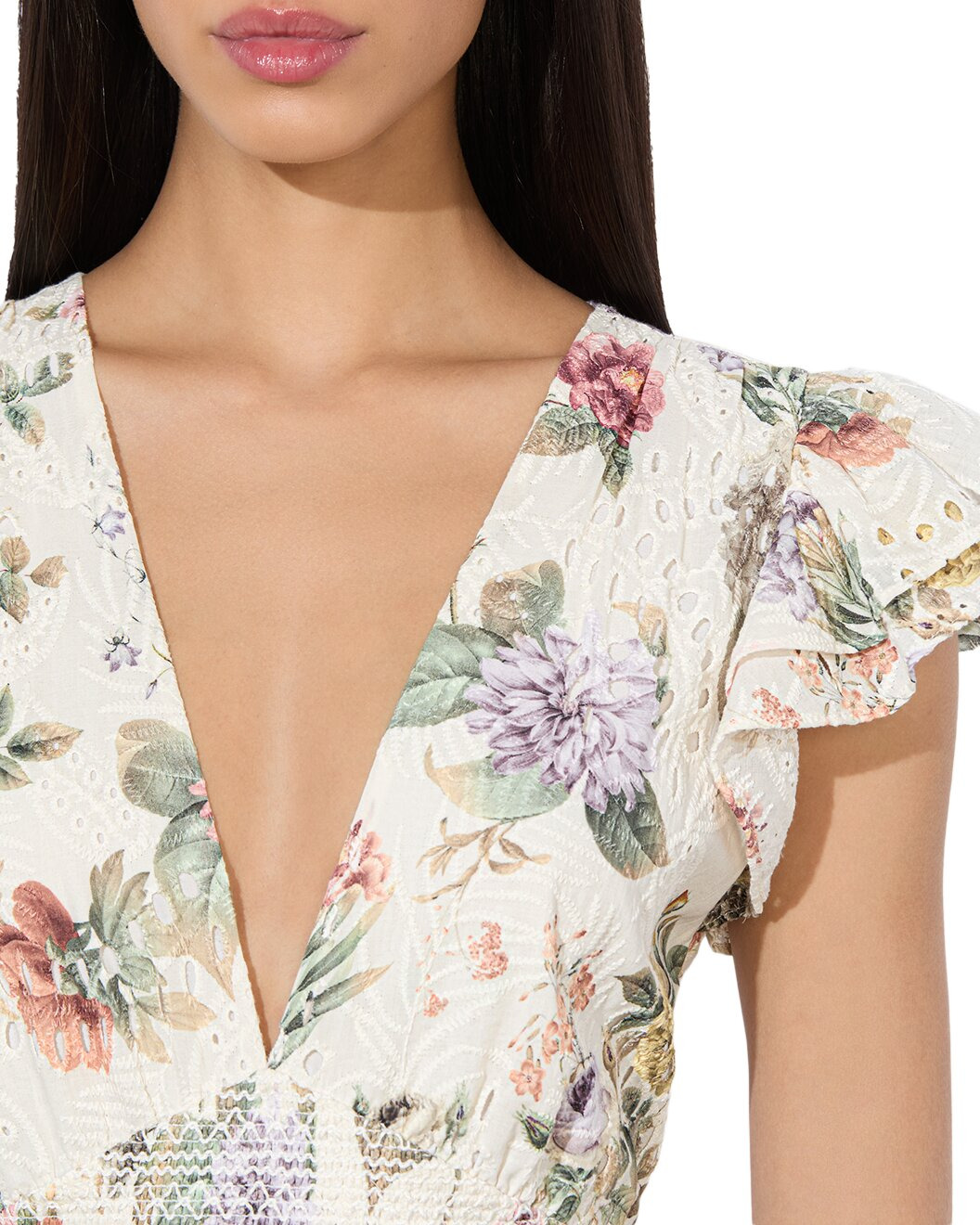 alice + olivia Kessie Ruffle Sleeve Romper - 3
