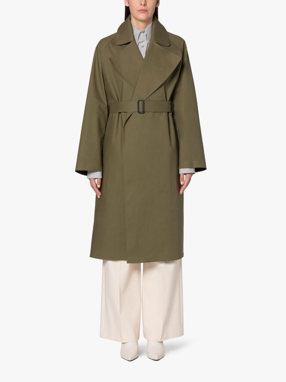 KINTORE KHAKI BONDED COTTON TRENCH COAT - 3