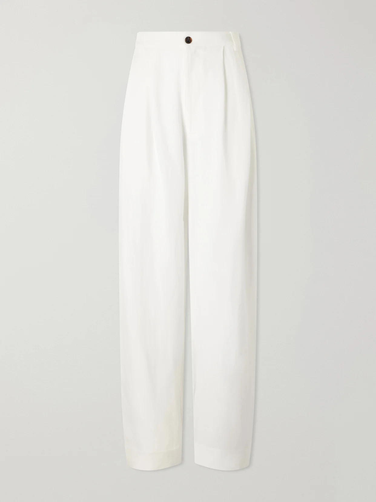Tapered Linen-blend Pants - 1