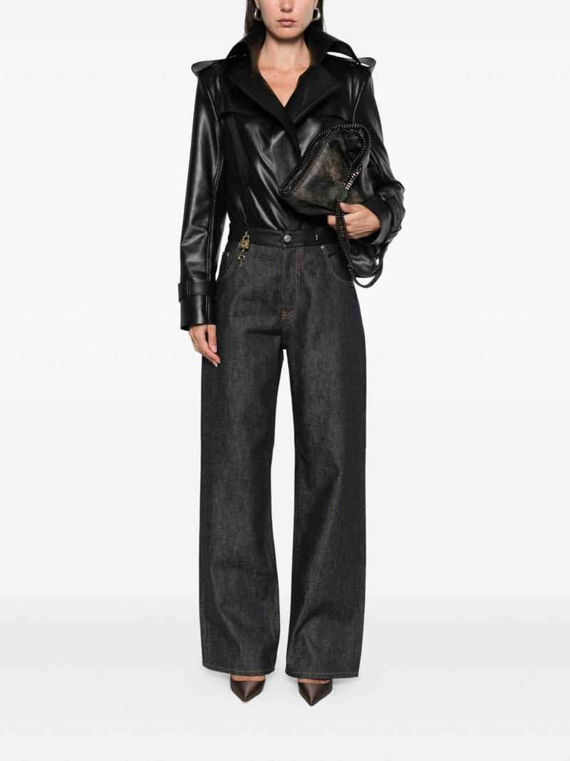 Stella McCartney leather-trim key-detail jeans outlook