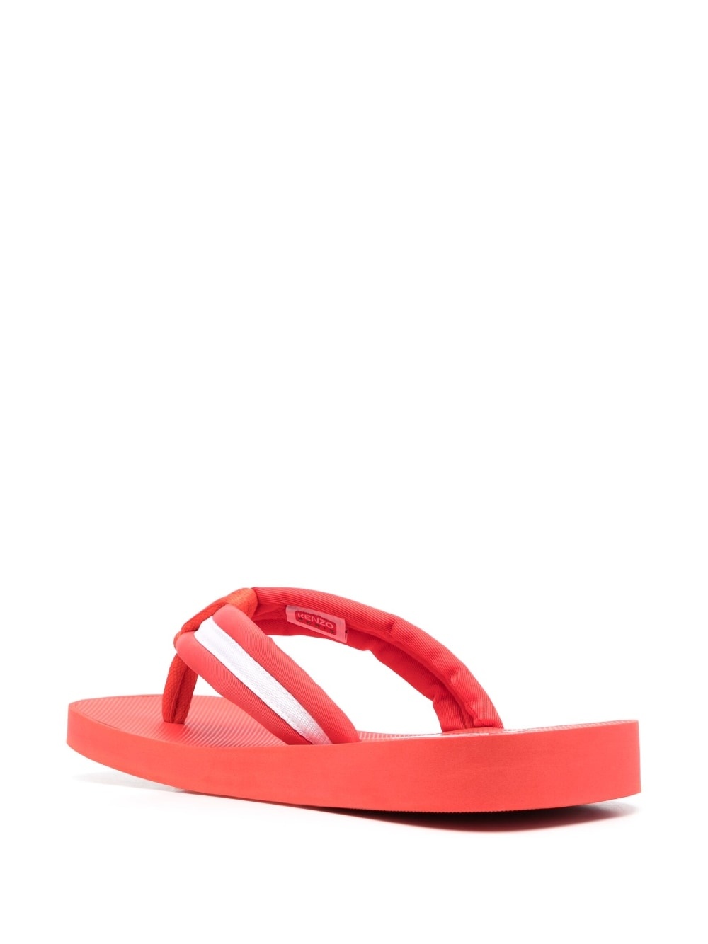 logo-patch striped flip flops - 3
