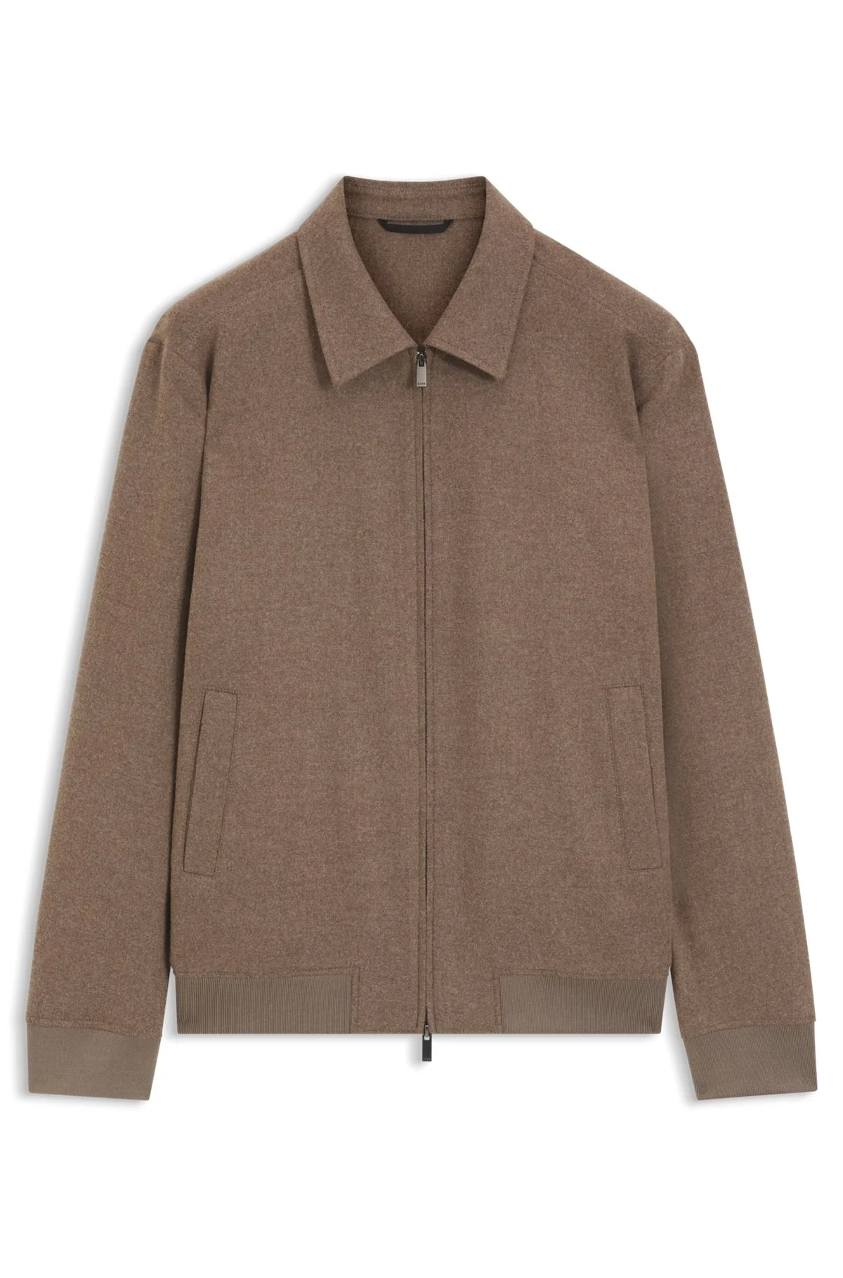 SLIM-FIT ZIP-UP JACKET IN VIRGIN WOOL FLANNEL - 1