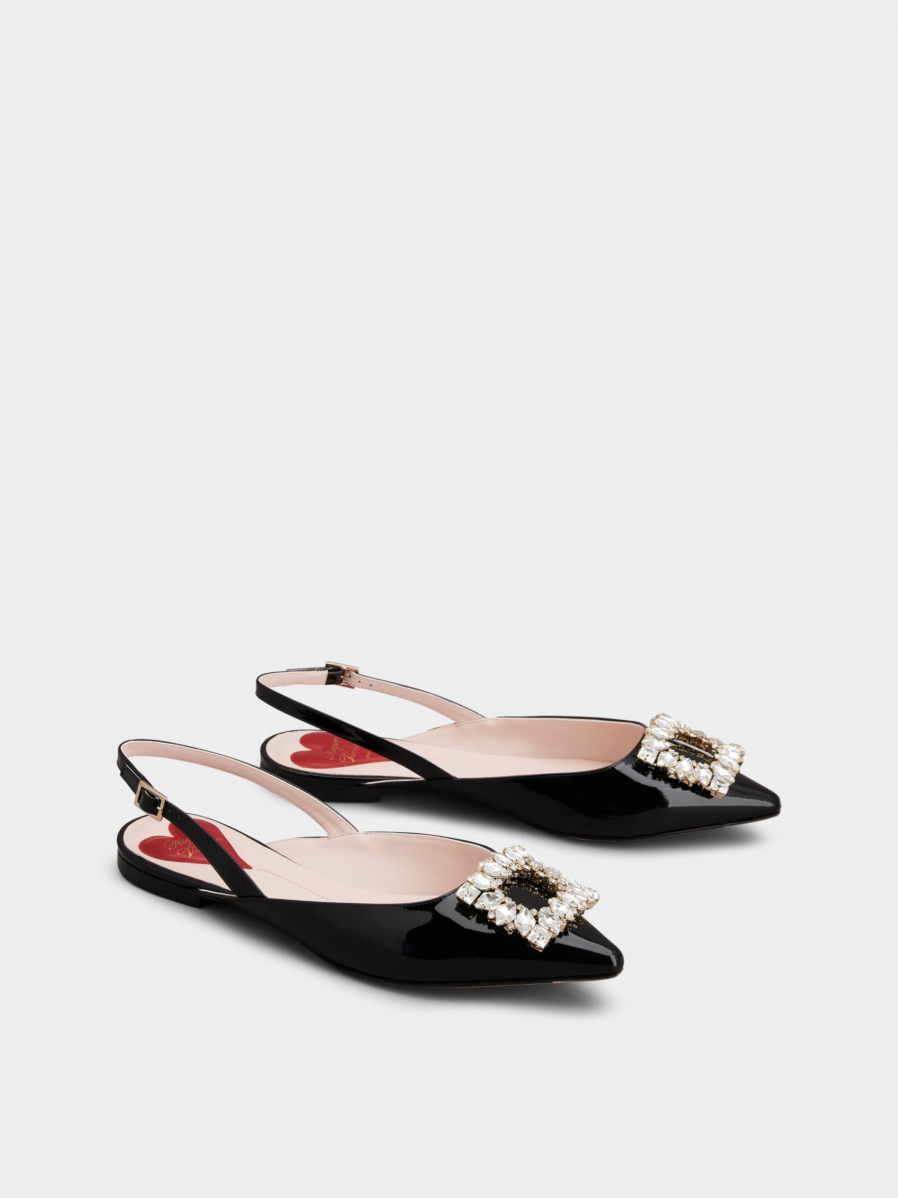 Strass Buckle Slingback Ballerinas in Patent Leather - 2