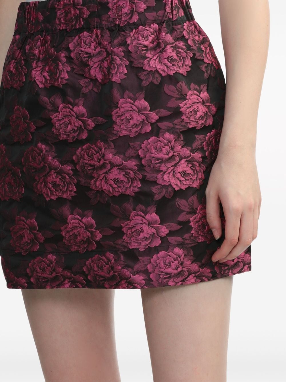 floral-motif patterned-jacquard miniskirt - 5