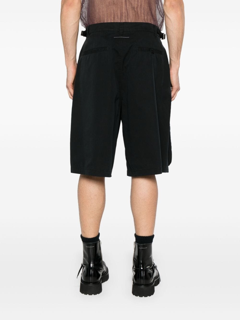 mid-rise cotton cargo shorts - 4
