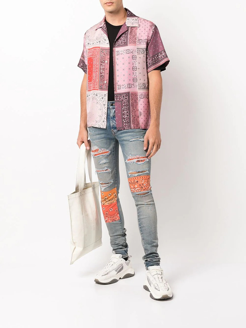 AMIRI Bandana Artpatch skinny jeans outlook