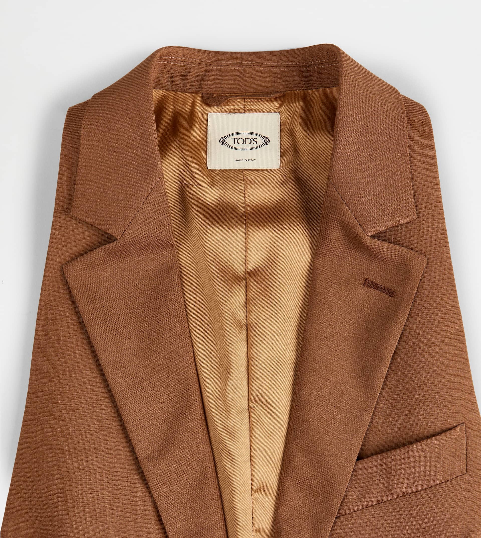 GILET IN SILK BLEND WOOL - BROWN - 8