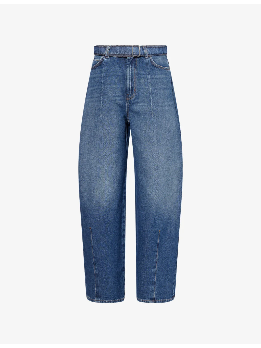 Baggy Matching-Belt Denim Jeans - 1