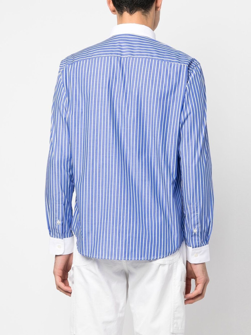 logo-embroidered stripe-print shirt 4
