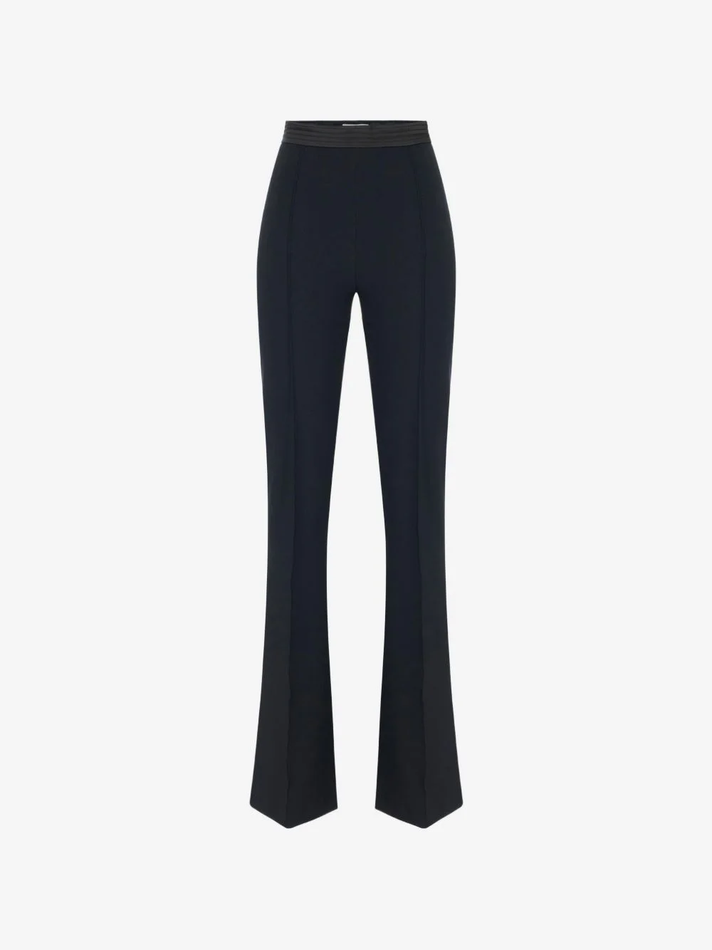 satin-waistband bell-bottom trousers - 1