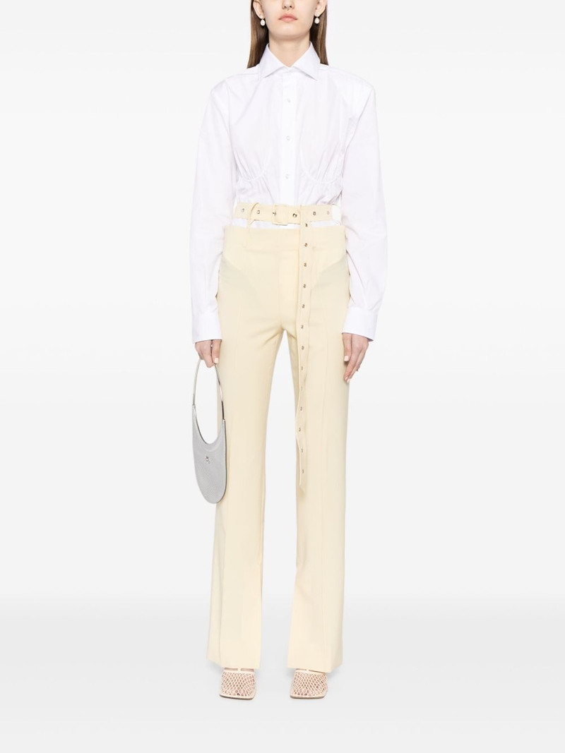 rokh belted flared trousers outlook