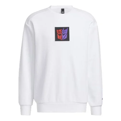 adidas x Transformers Crossover Limited Pattern Printing Round Neck Pullover Long Sleeves White HM74 - 1