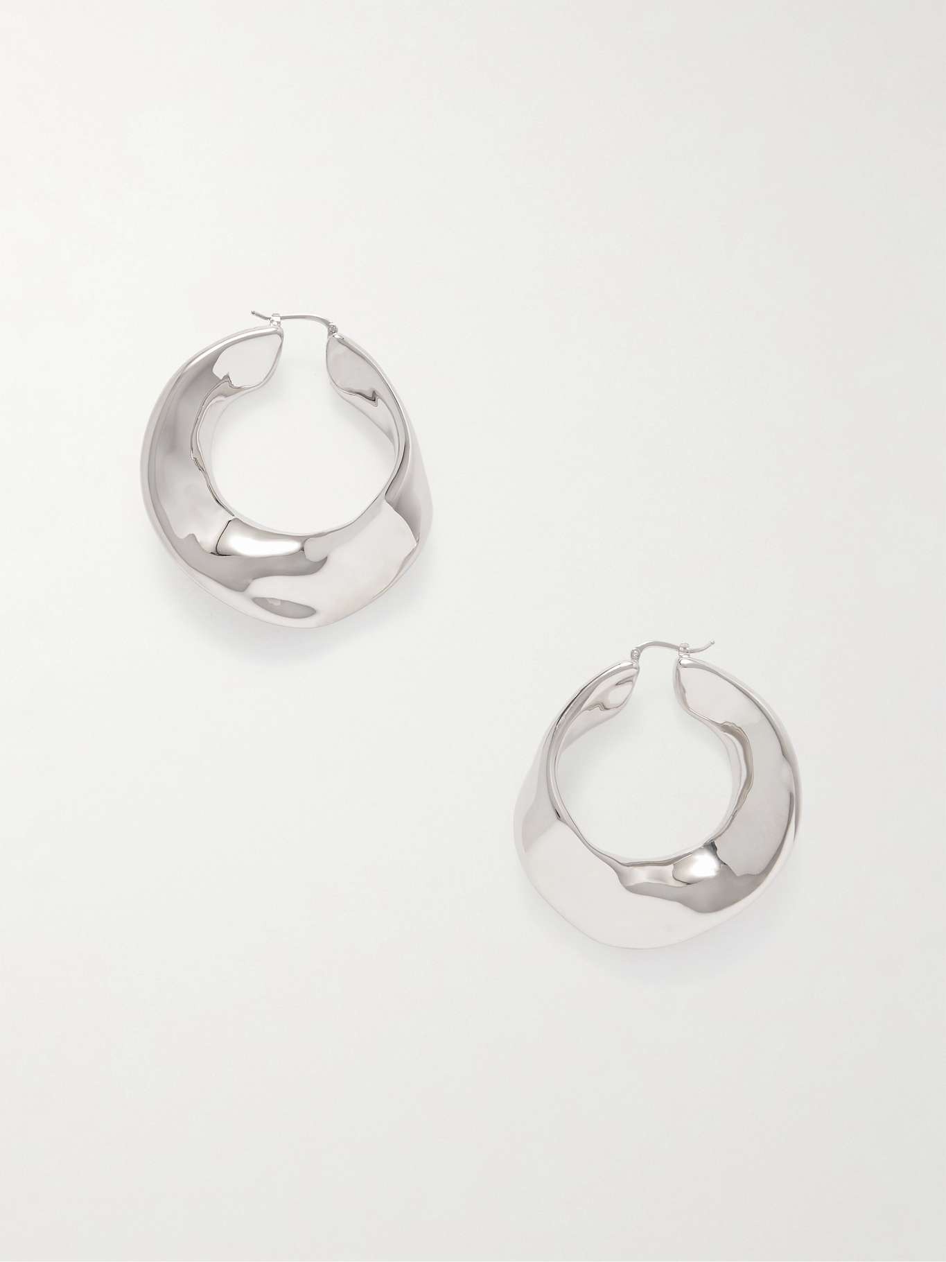 Silver-tone hoop earrings - 1