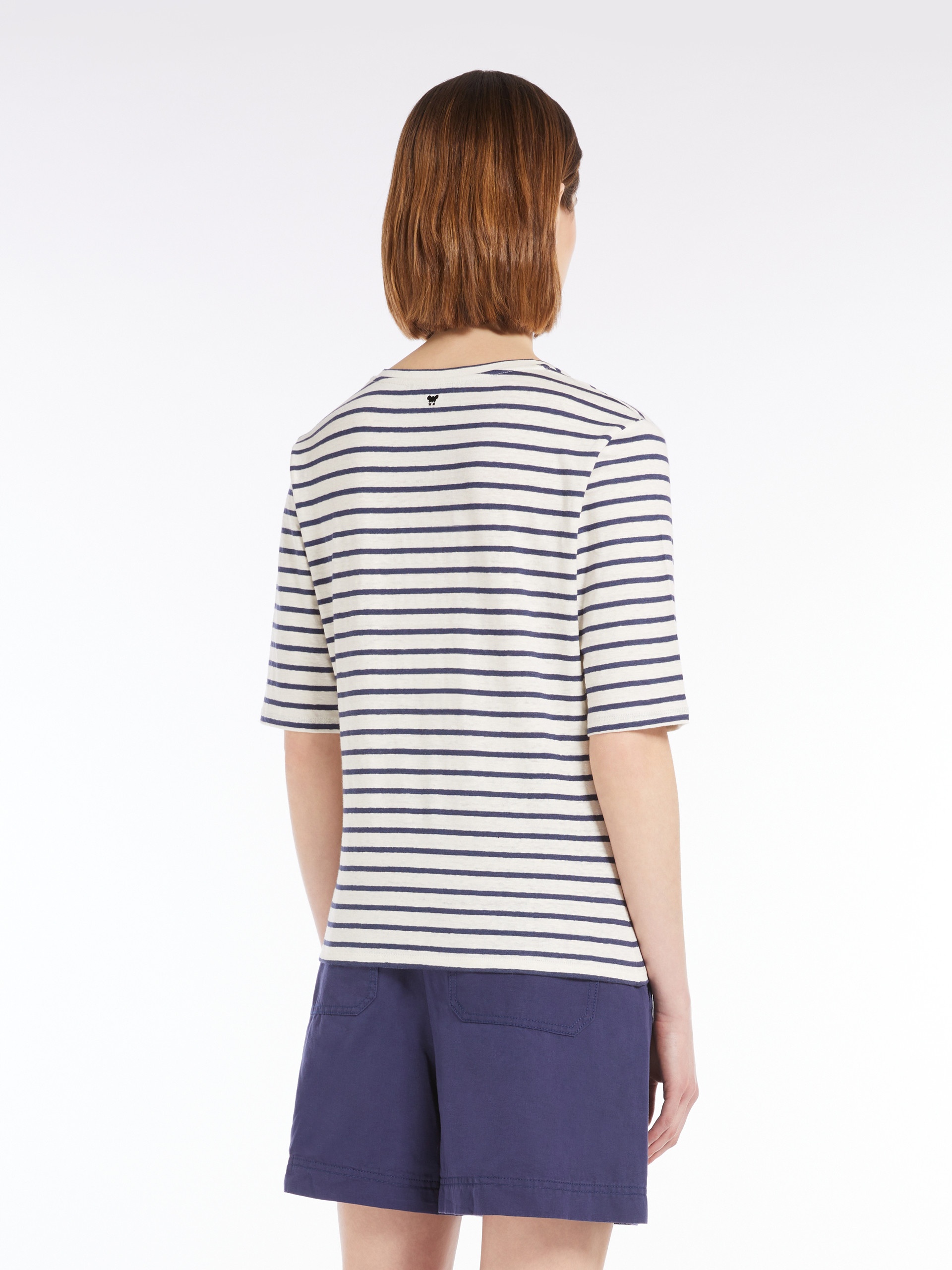 OPZIONE Stretch linen jersey T-shirt - 4