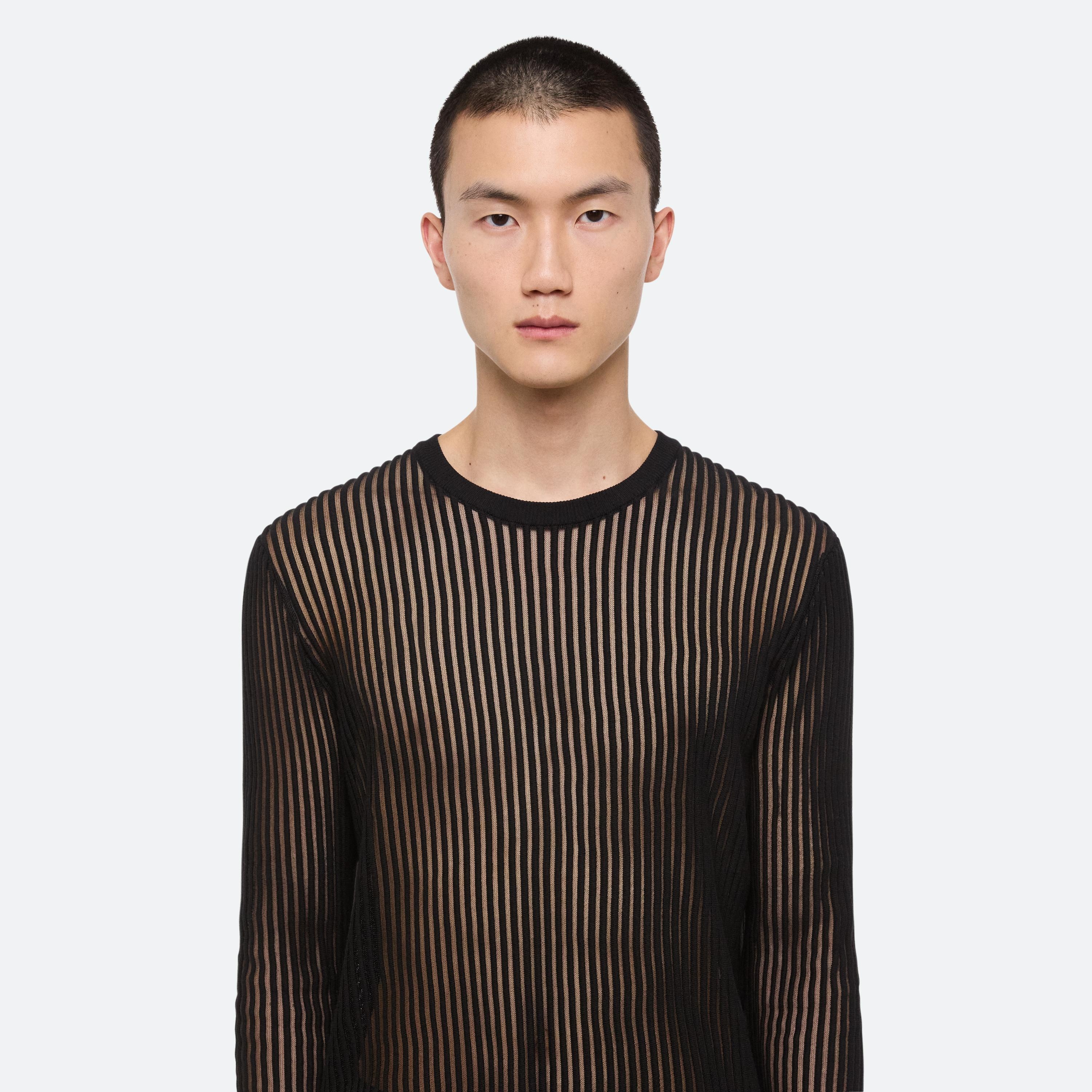 SPACED SHEER CREWNECK - 6