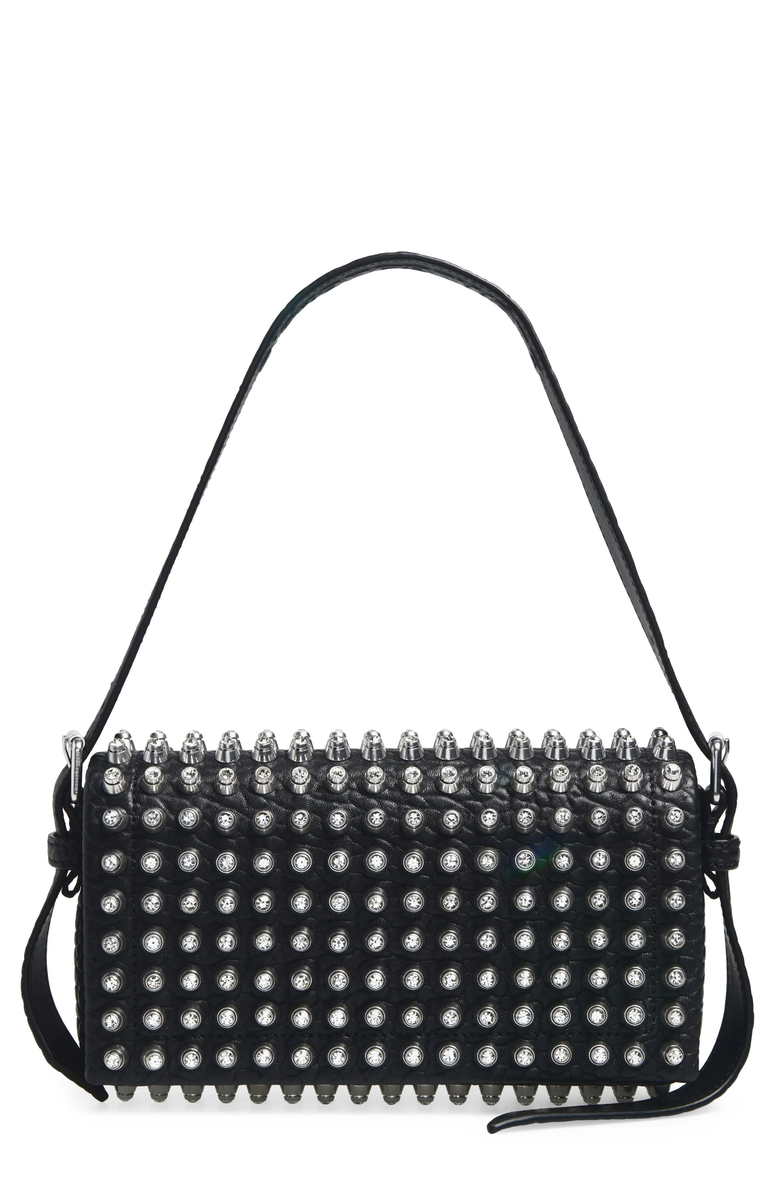 Alexander Wang Slim Ricco Crown Studded Leather Shoulder Bag in Black at Nordstrom - 1