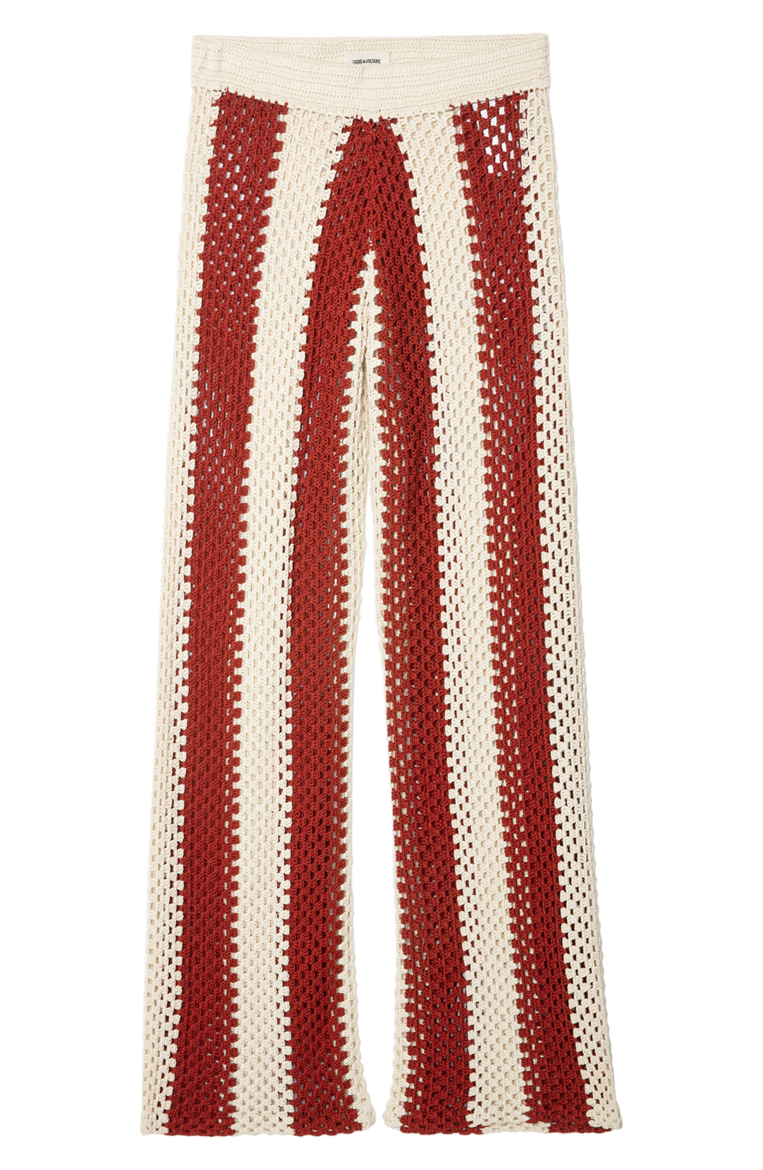 Zadig & Voltaire Pia Crochet Stripe Pants in Judo at Nordstrom - 5