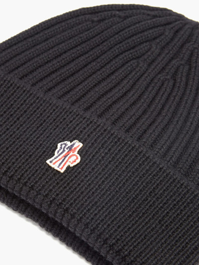 Moncler Grenoble Logo-patch ribbed wool beanie hat outlook