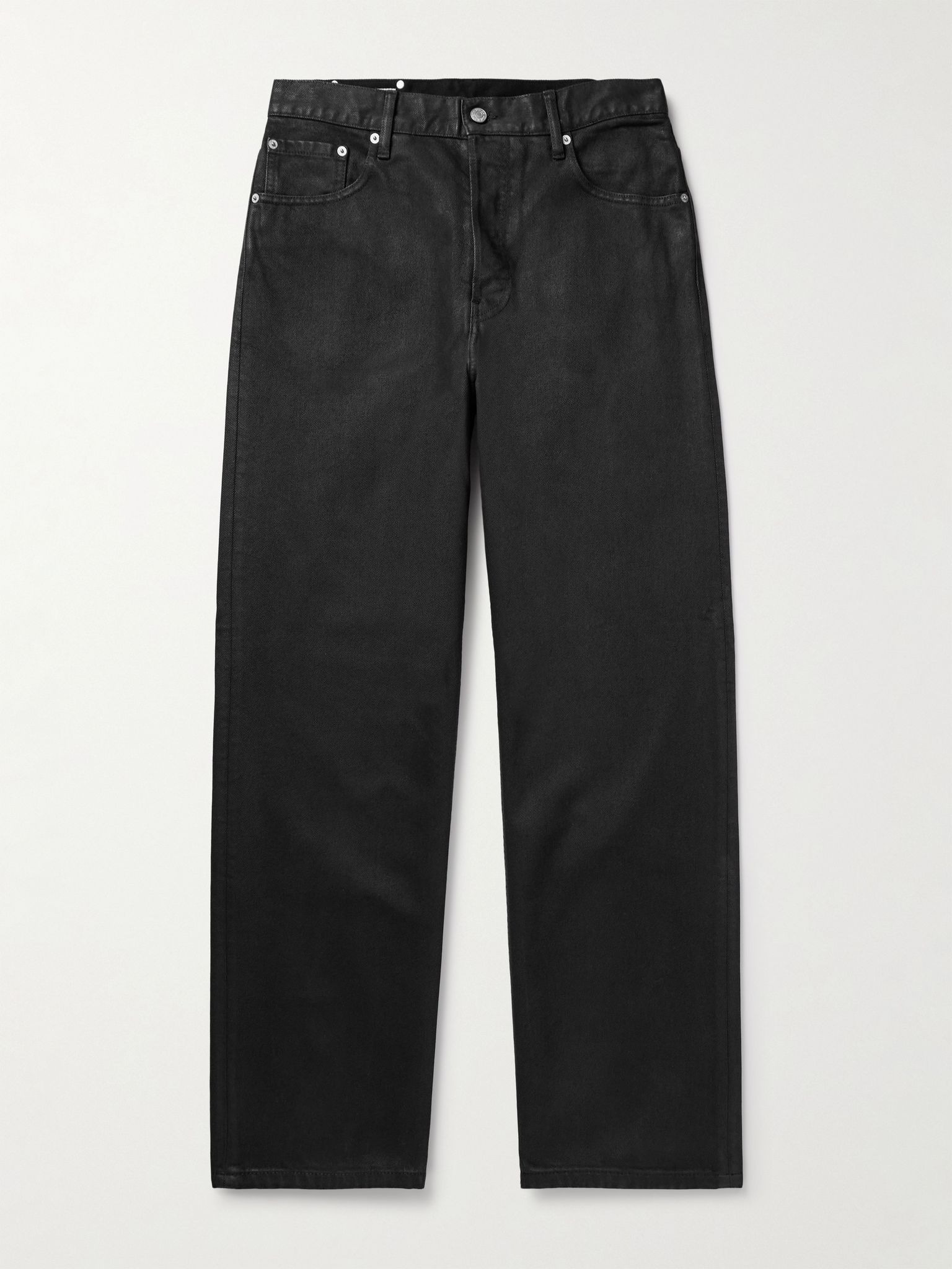 Straight-Leg Coated Jeans Black - 1