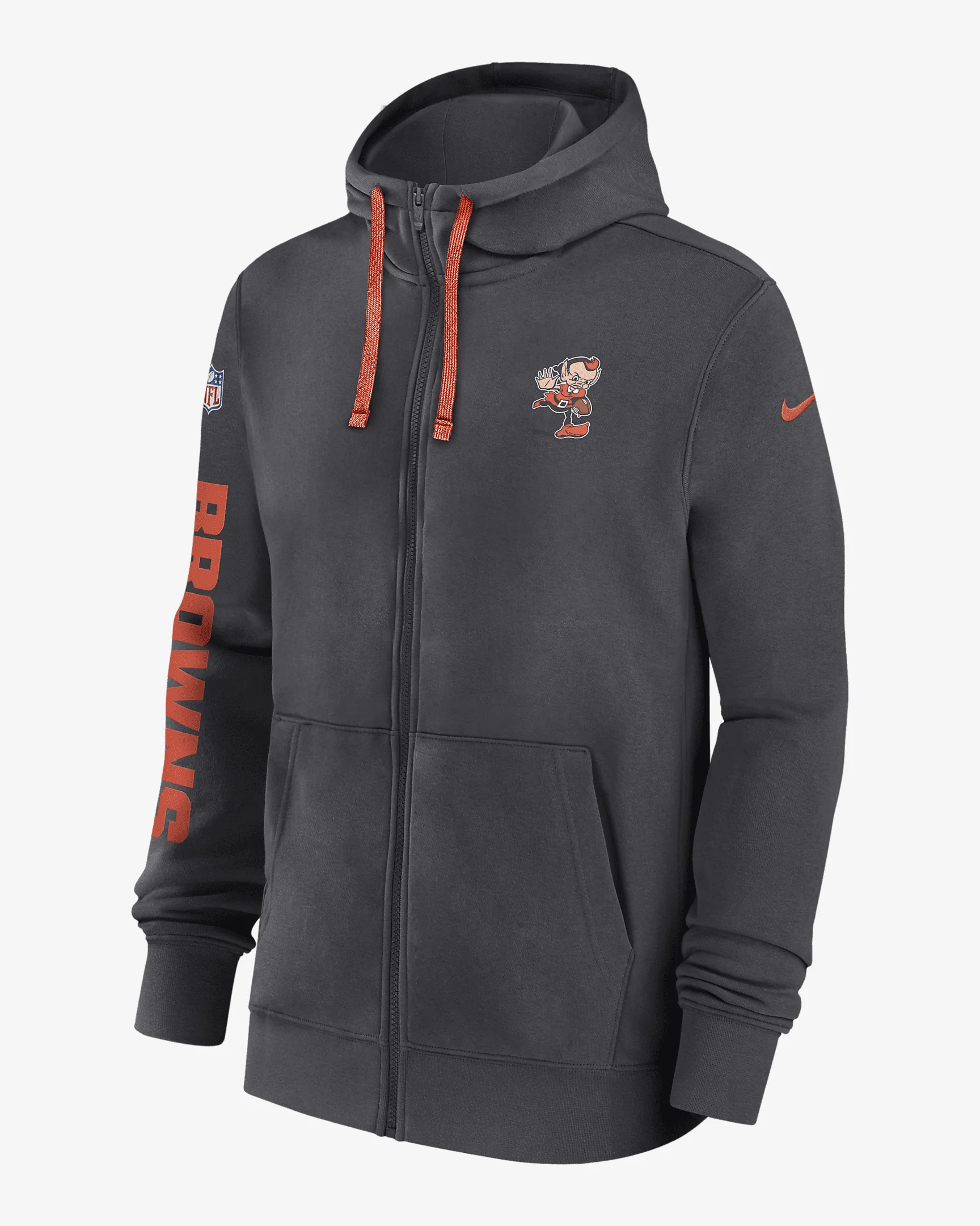 Cleveland Browns Sideline Team Issue Club Men's Nike Full Zip Hoodie - 1