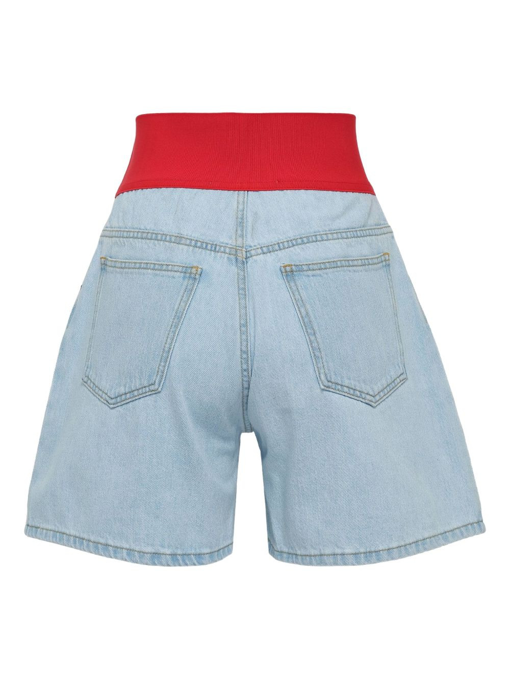 elastic-waist denim shorts - 2