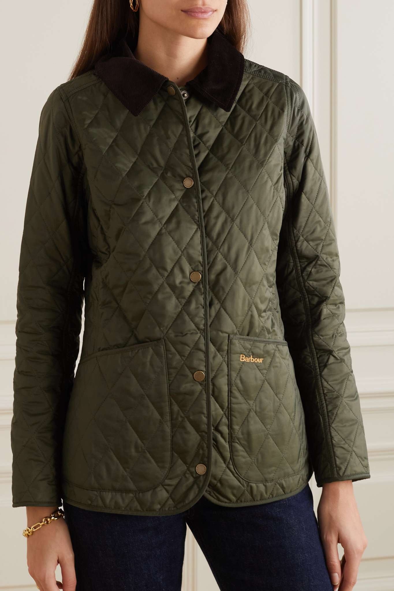 Annandale corduroy-trimmed quilted shell jacket - 3