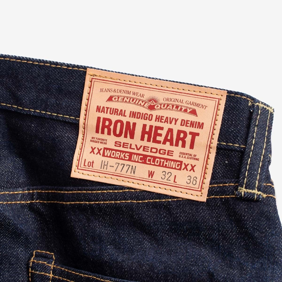 IH-777N 17oz Selvedge Denim Slim Taper Natural Indigo - 2