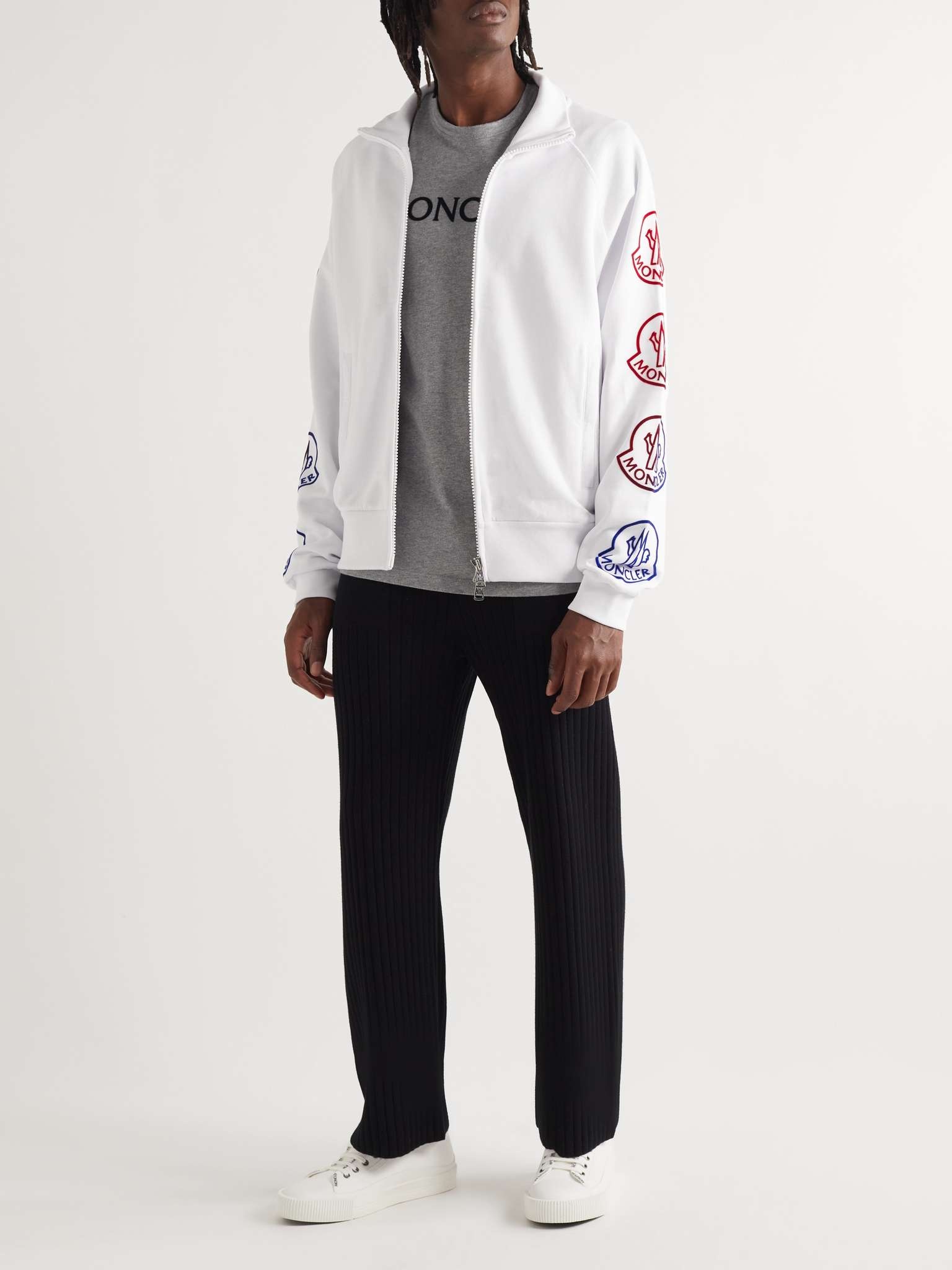 Logo-Flocked Cotton-Jersey Zip-Up Sweatshirt - 2