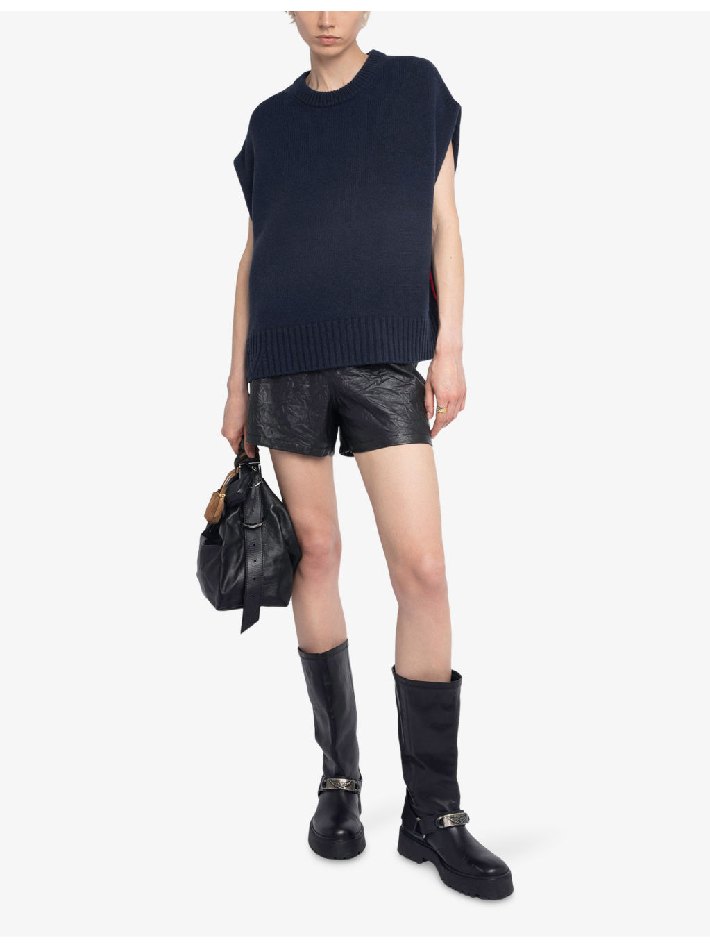 Contrast-Edge Relaxed-Fit Sleeveless Wool And Cashmere-Blend Jumper - 2