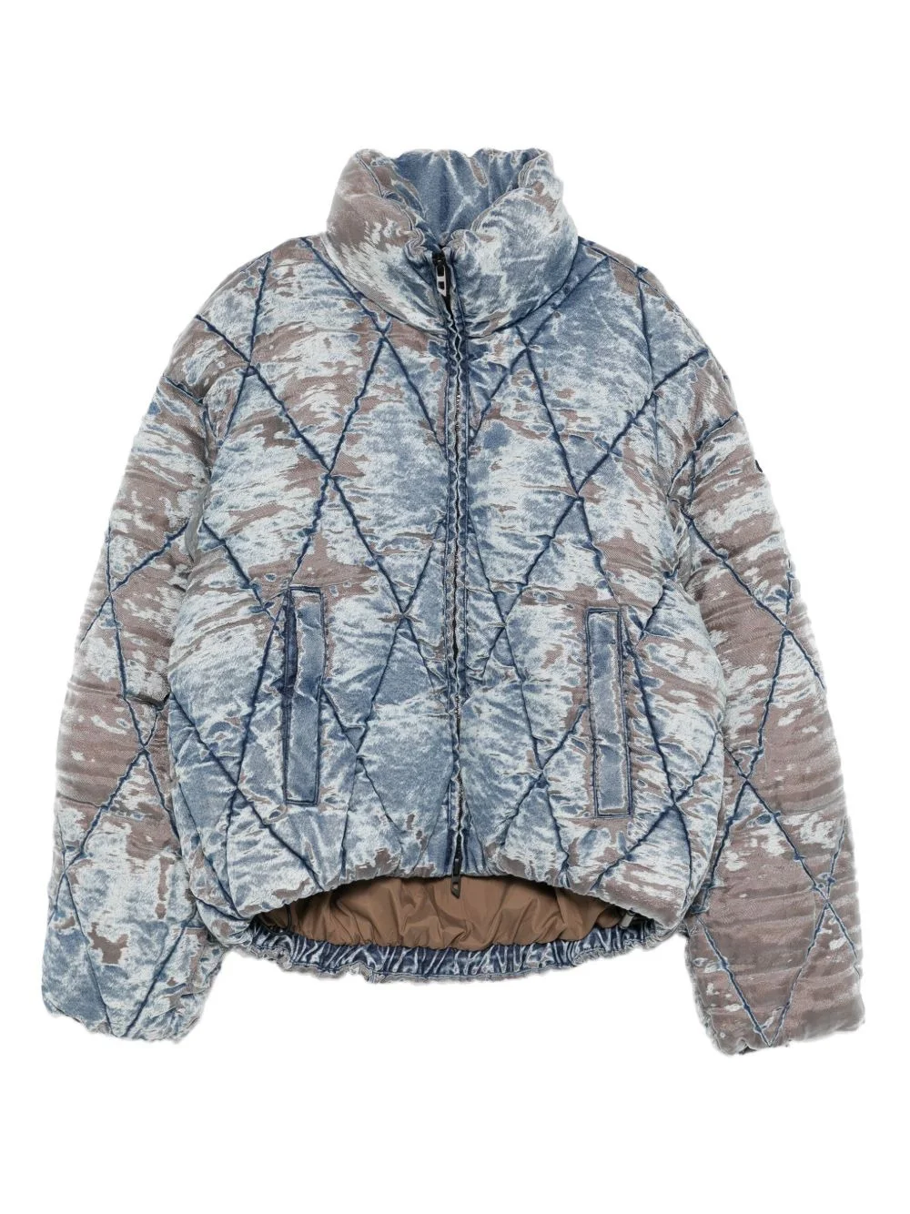 faded-denim quilted jacket - 1