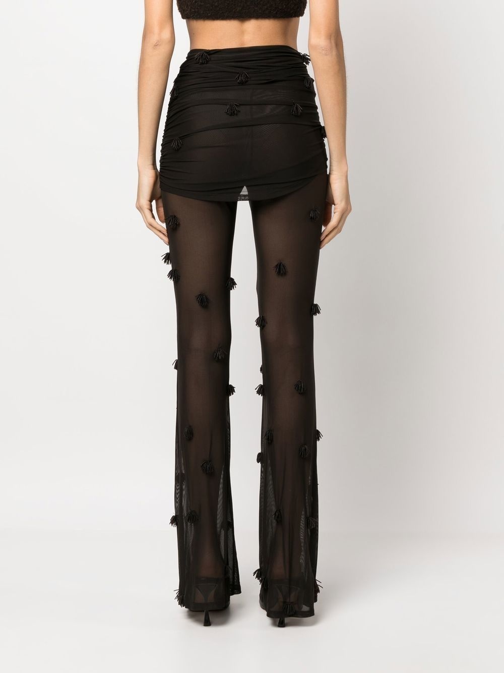 sheer flared trousers - 4