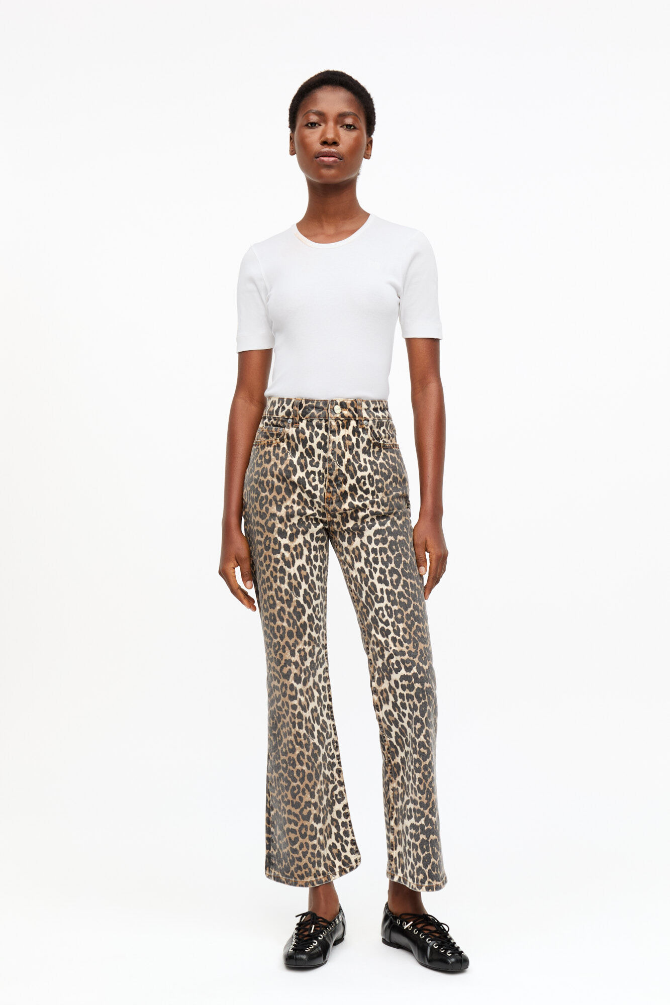 LEOPARD BETZY CROPPED JEANS - 2