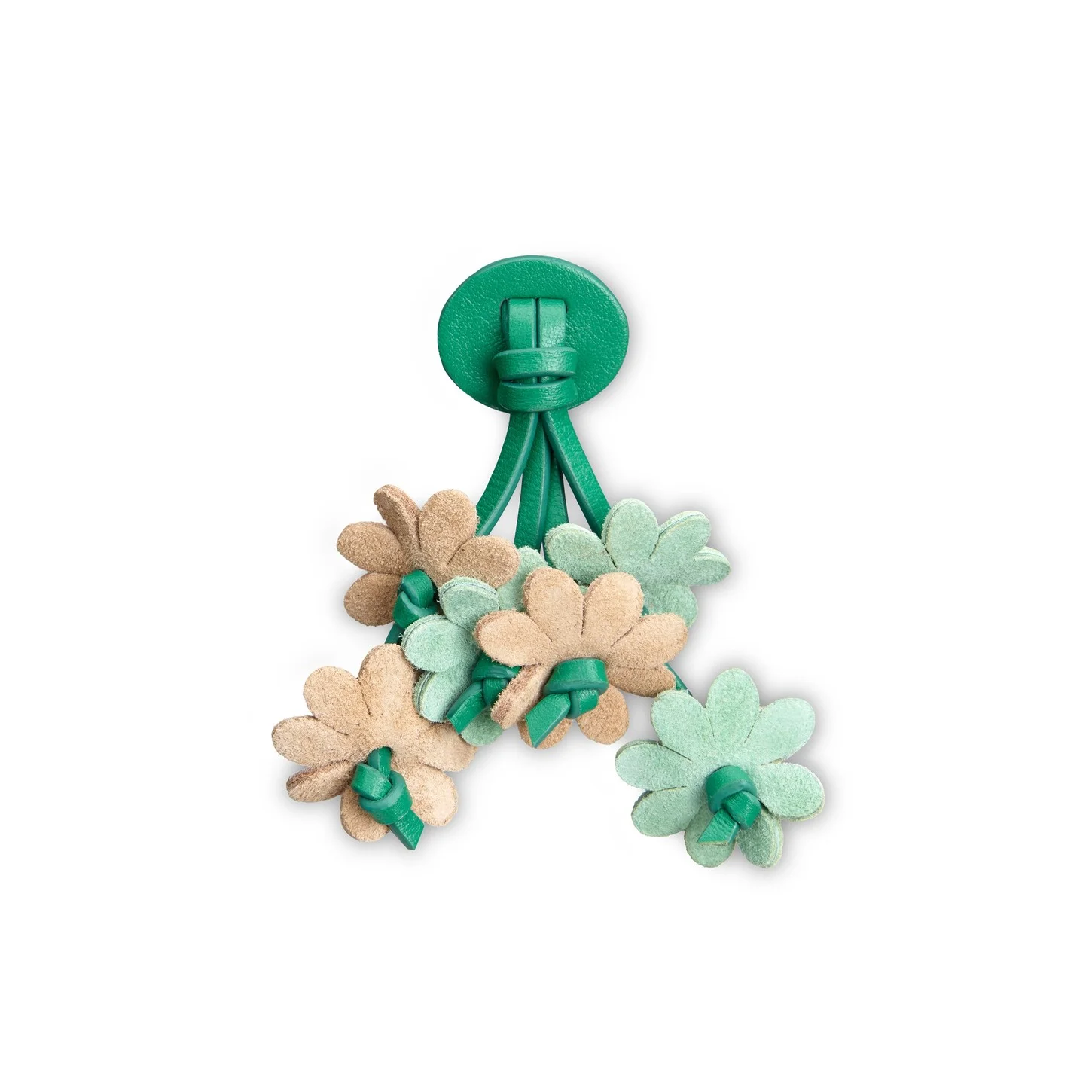 Green and beige leather and suede Santoni Multi Flora tassels - 1