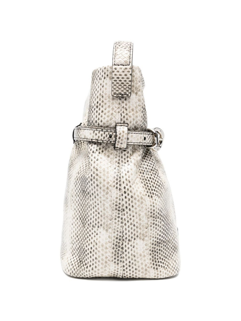 snake-effect leather bucket bag 4