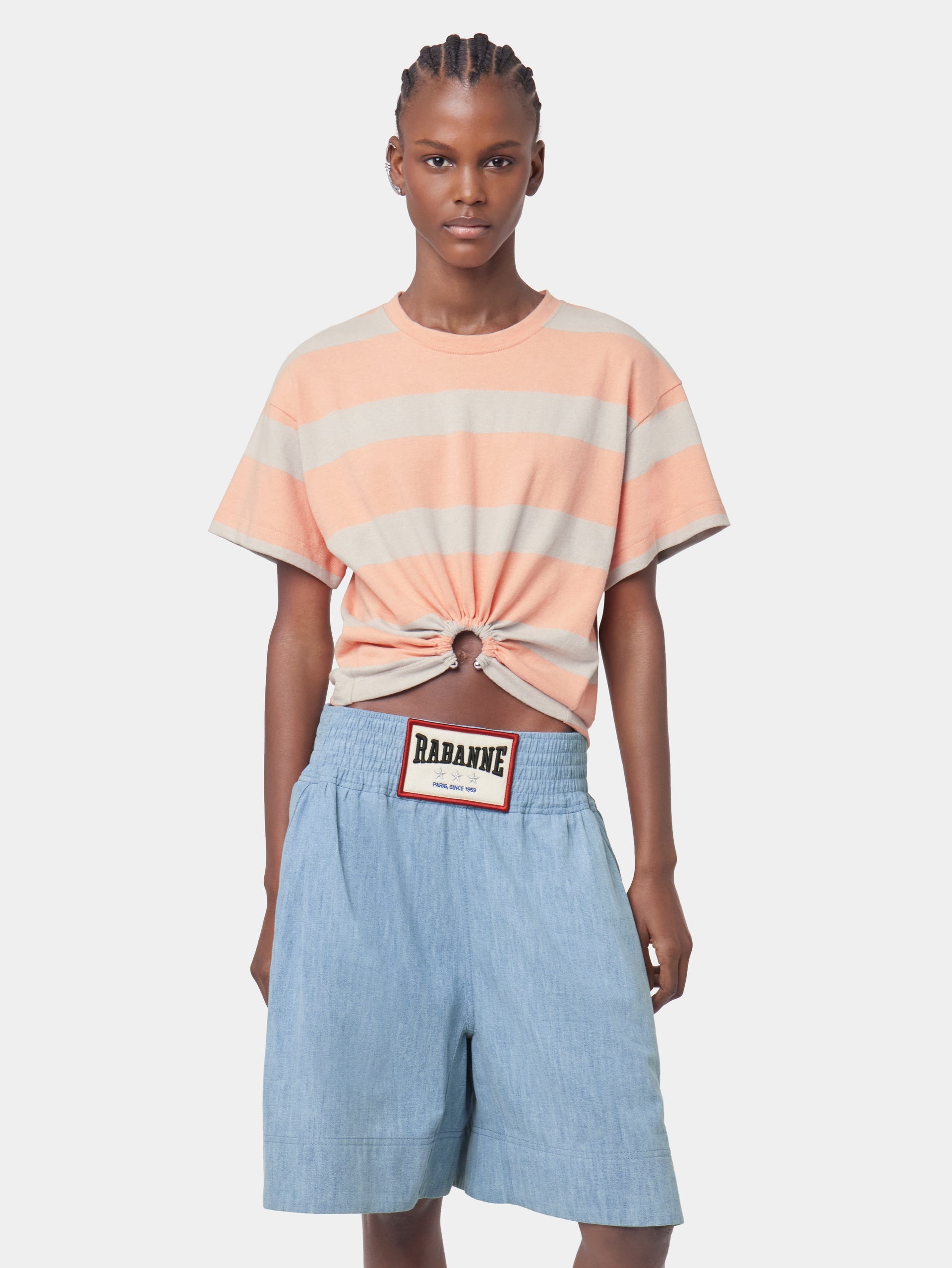 LIGHT BLUE BERMUDA SHORTS IN DENIM - 3