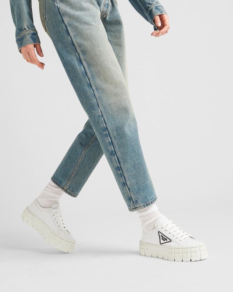 Prada Double Wheel nylon gabardine sneakers outlook