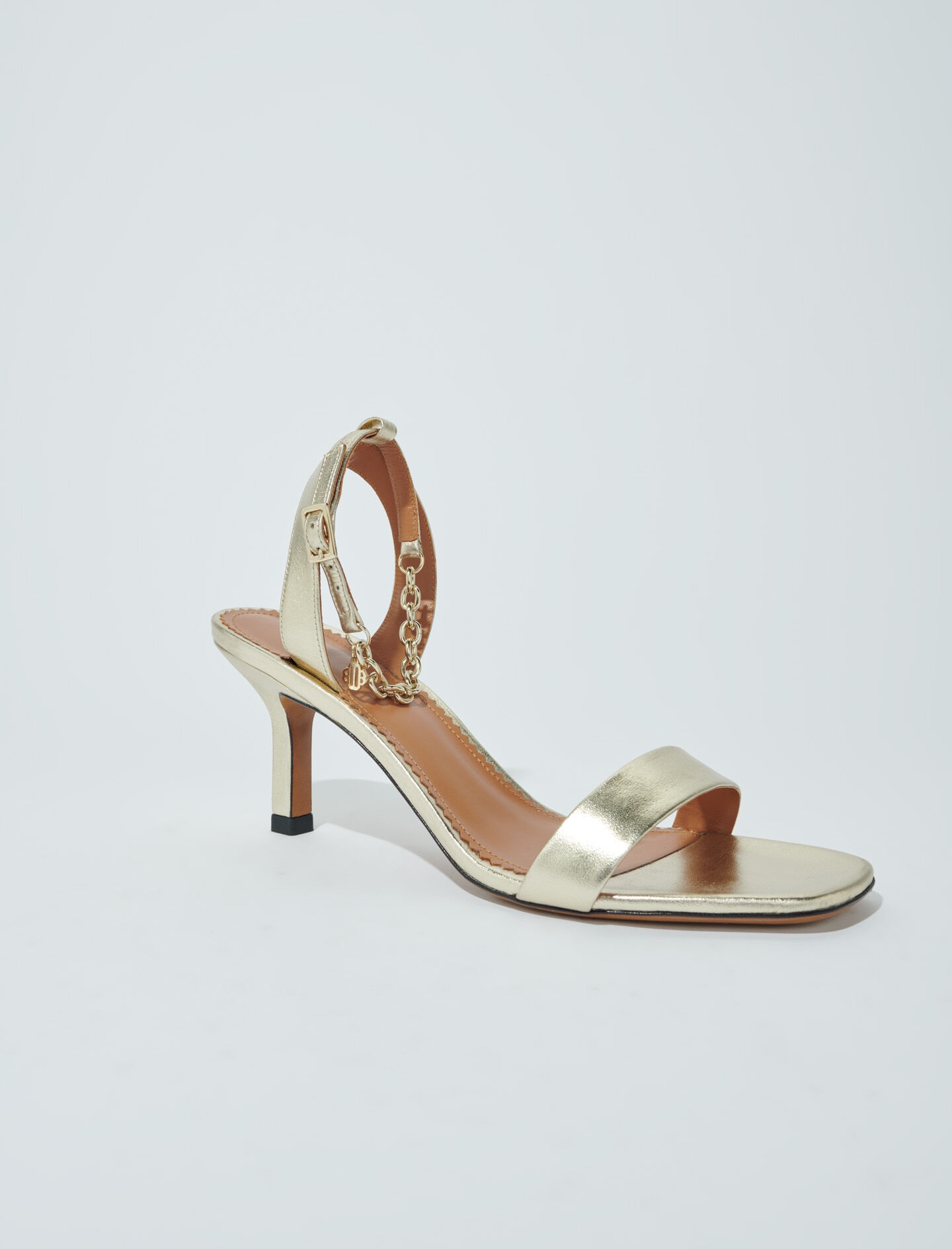 Gold metallic leather sandals - 2