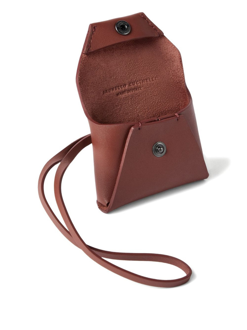 Brunello Cucinelli flap leather bag charm outlook