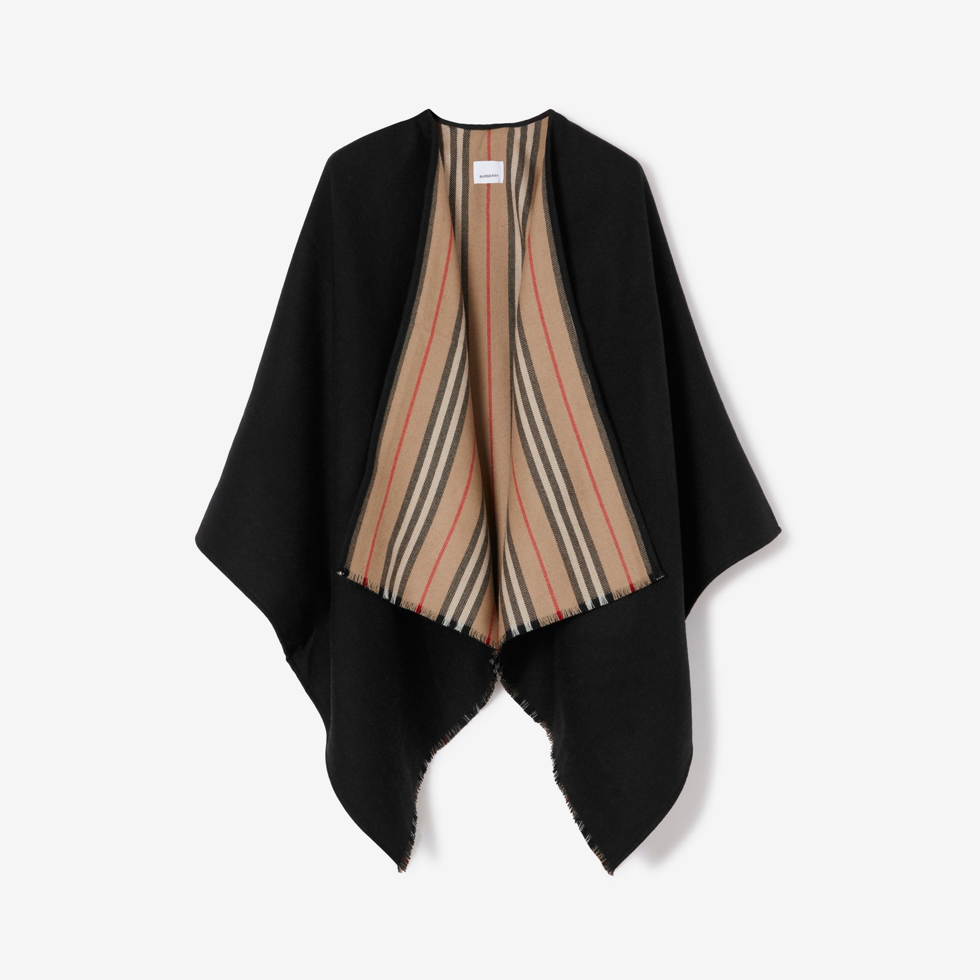Icon Stripe Wool Reversible Cape - 1