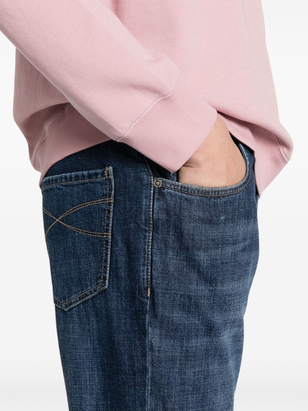 Solomei-embroidered tapered jeans - 5