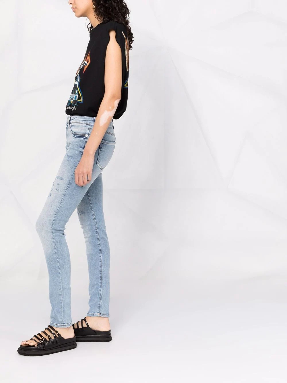 distressed-effect skinny jeans - 6