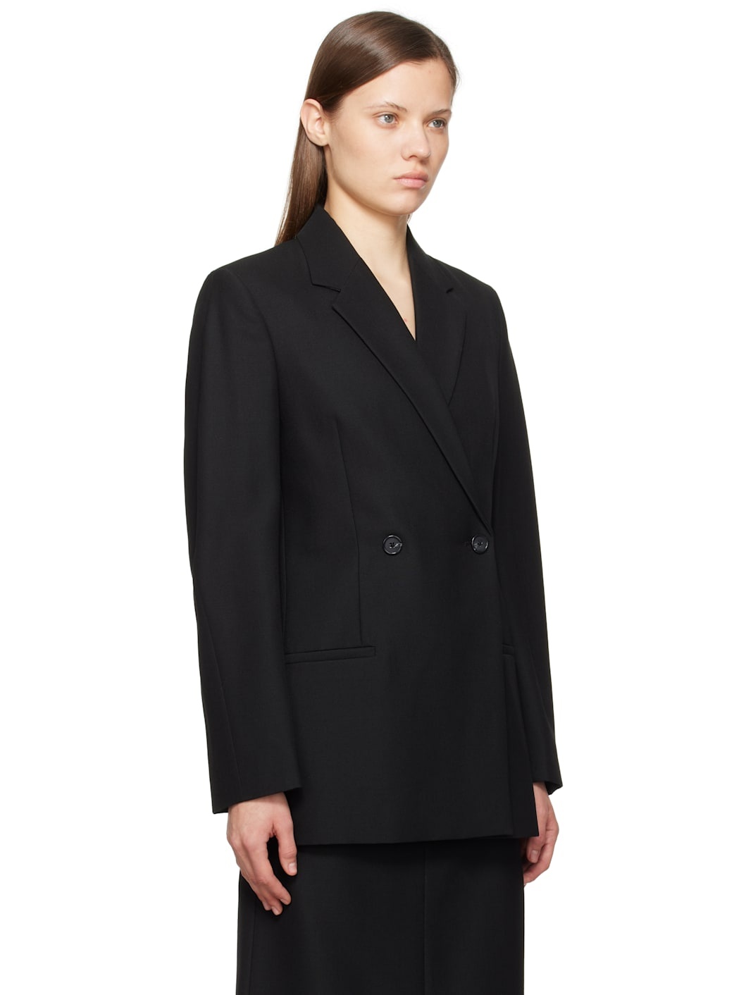 Black Double-Breasted Blazer - 2