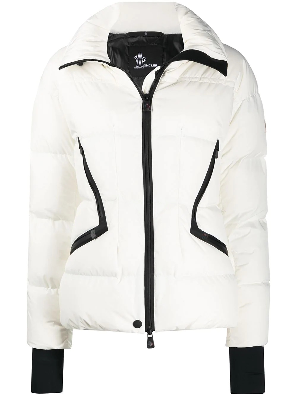 contrast trim puffer jacket  - 1