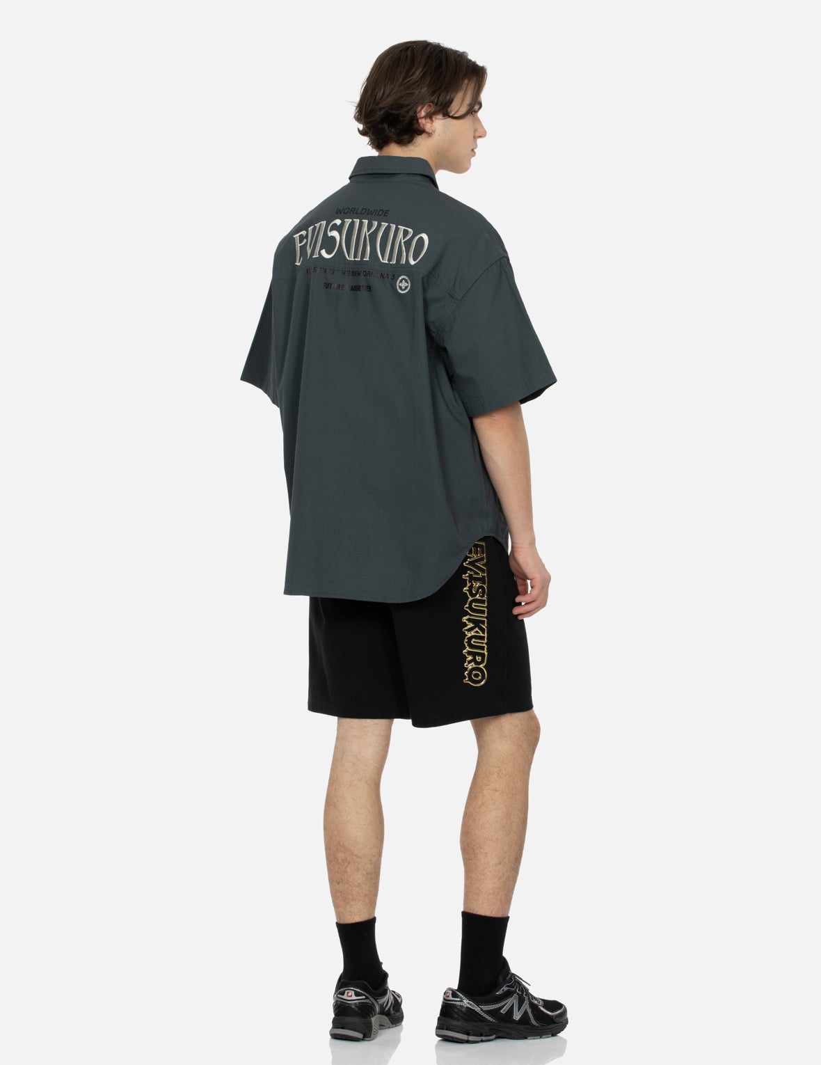 Logo Embroidery and Slogan Print Relax Fit Short-Sleeves Shirt - 3