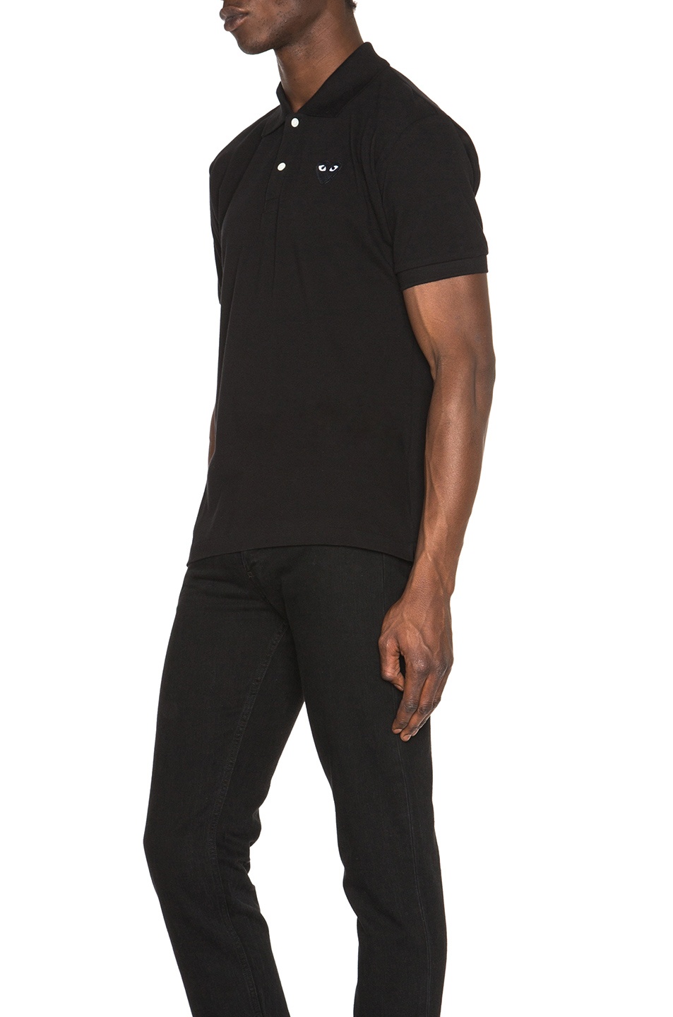 Cotton Polo with Black Emblem - 2