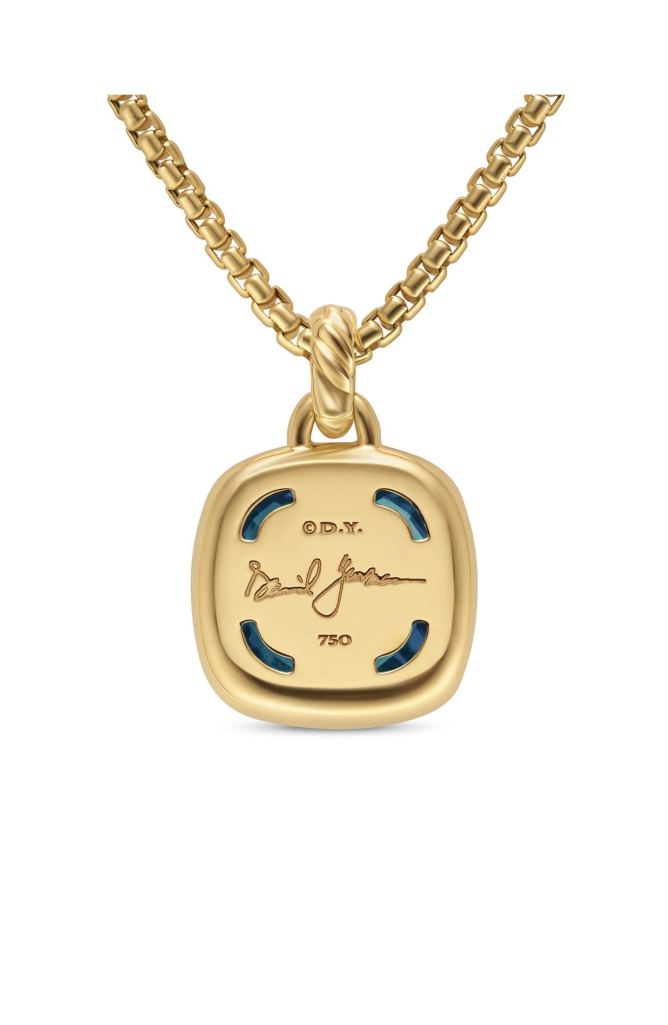David Yurman Albion® Pendant in 18K Yellow Gold with Diamonds, 15mm in Blue Topaz at Nordstrom - 2