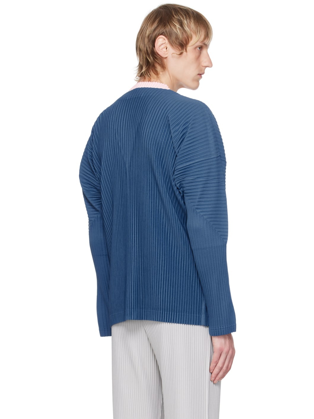 Blue Pleated Cardigan - 3