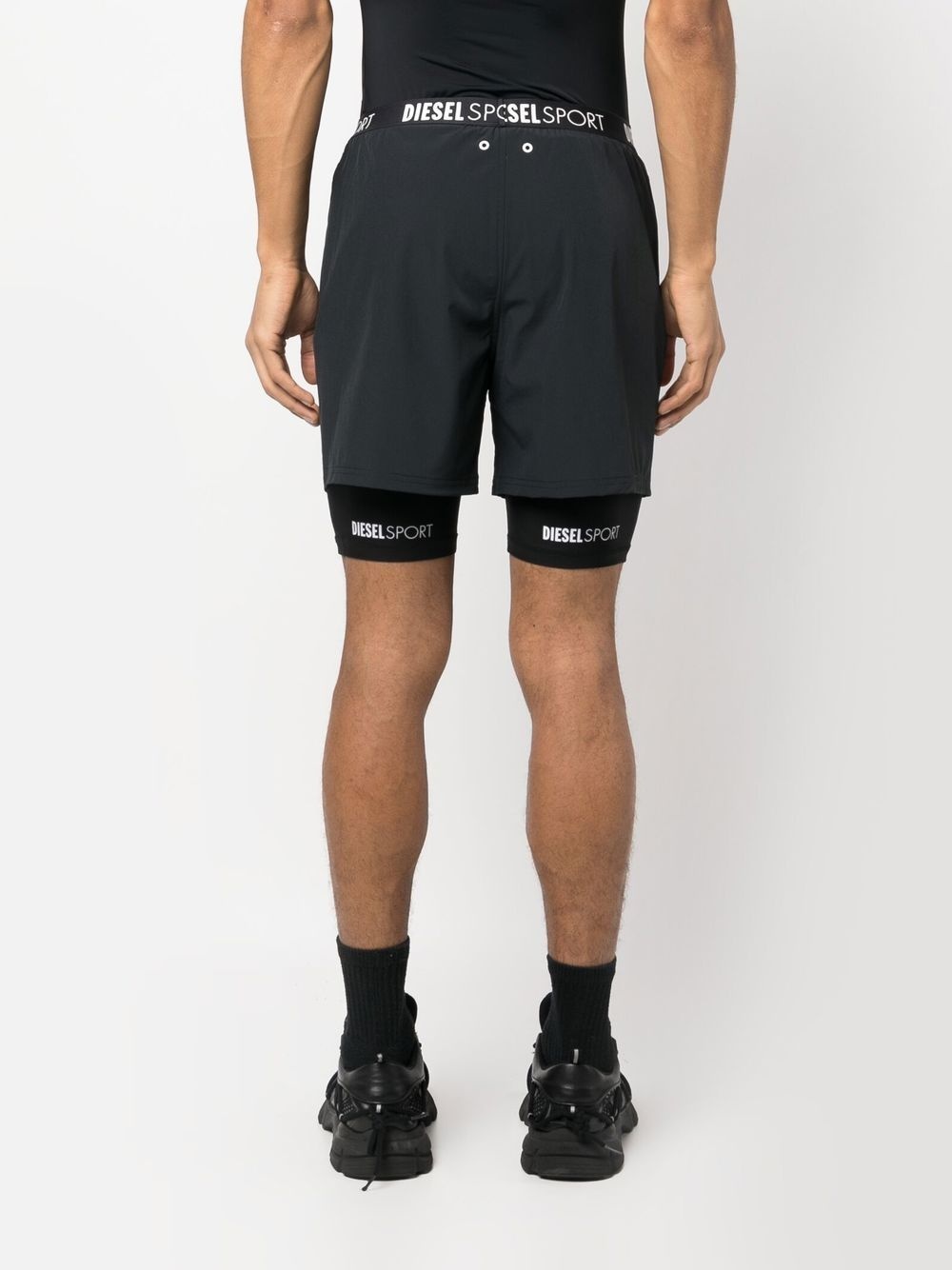 logo-print running shorts - 4