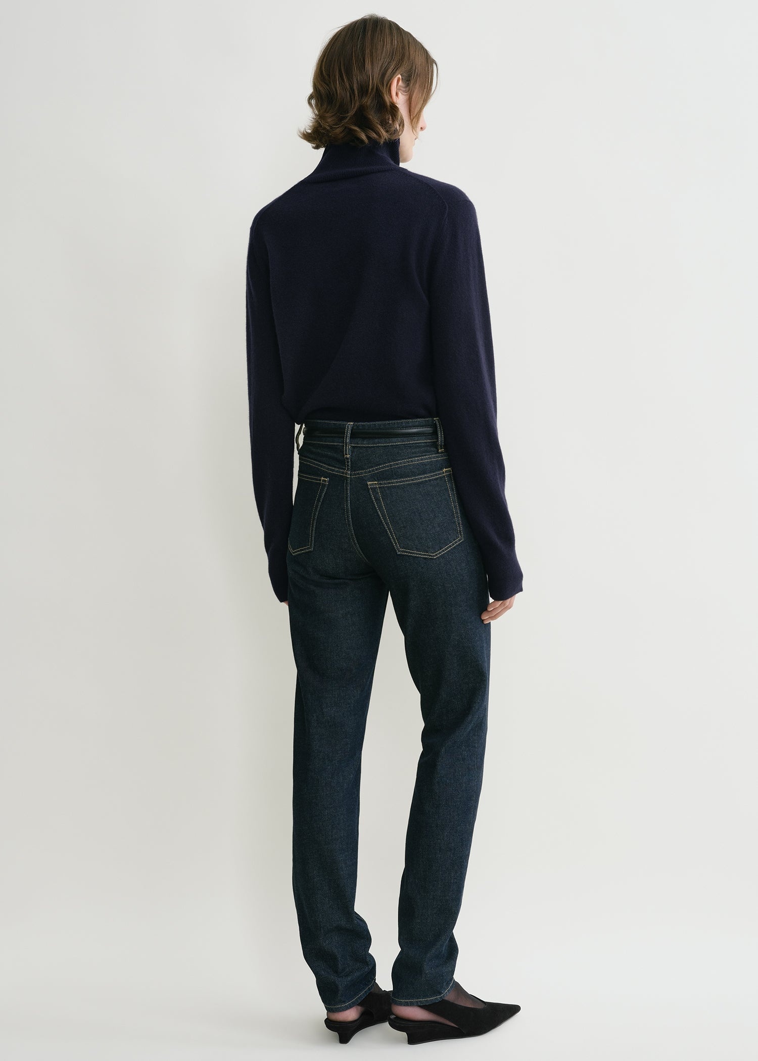 Cropped turtleneck navy - 4